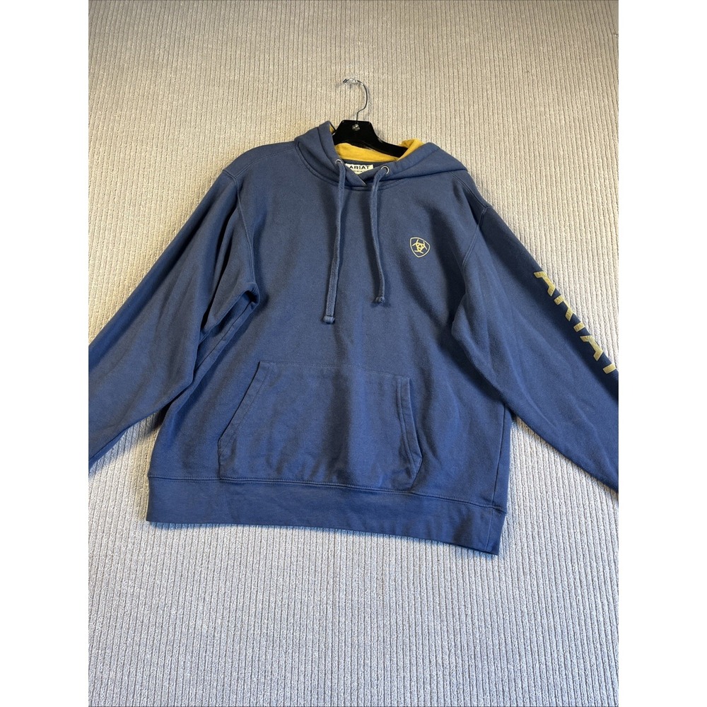 Ariat Hoodie Women's L Blue Sweatshirt Pullover Cotton Blend Casual Western